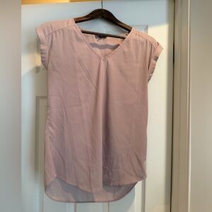 Express V-Neck Cap Sleeve Blouse - Dusty Mauve